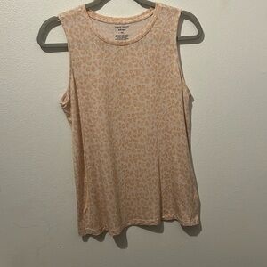 3/$10 Women’s Nine West Soft Spun Tank Top Sleeveless Size Medium Peach Leopard